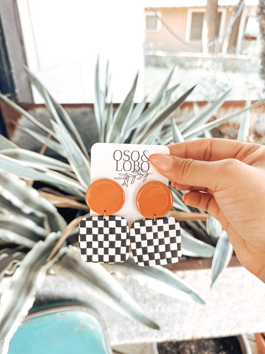 checkered orange